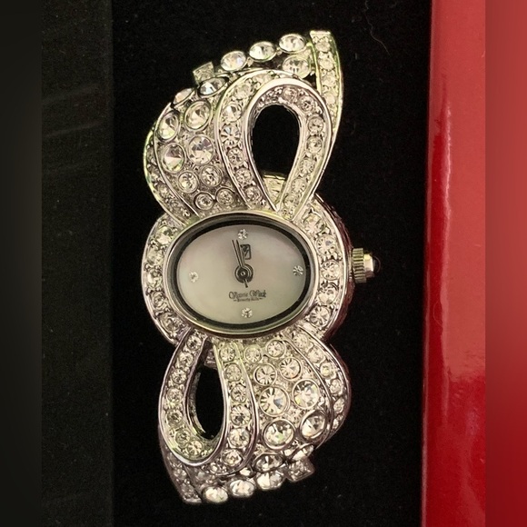 ? Victoria Wieck Pave Rhinestone Watch Set Leather Bands